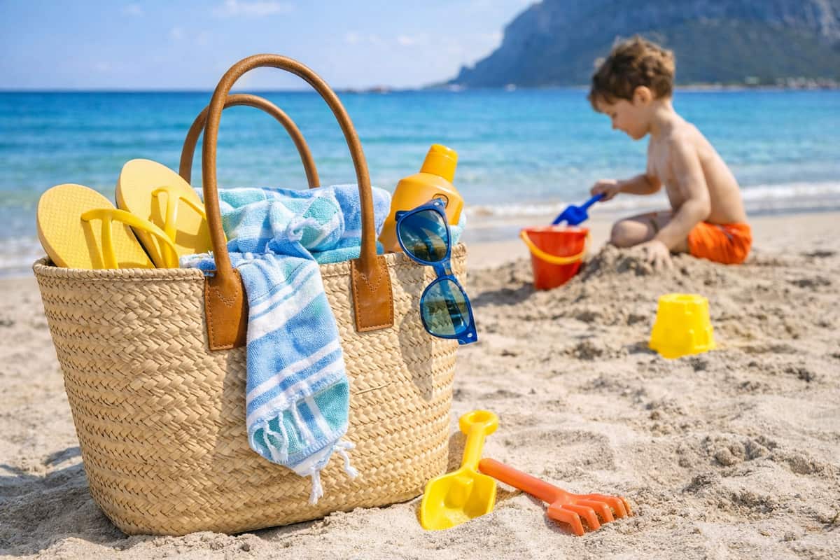 borsa mare in spiaggia - Tavolara